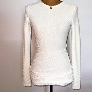 rettyLittleThing white ribbed long sleeve backless dress